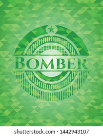 Bomber green emblem. Mosaic background. Vector Illustration. Detailed.
