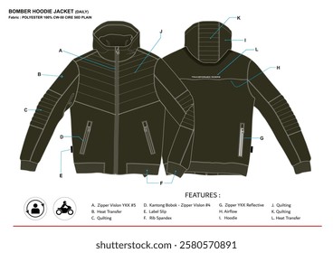 Bomber Hoodie Combination Quilted With Description