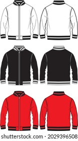 Bomber jacket fashion flat templates