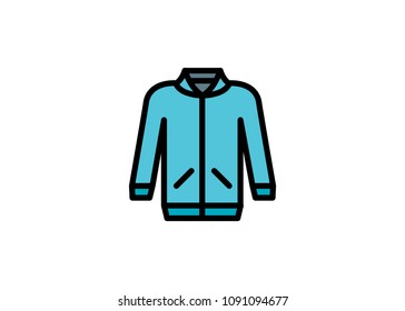 Bomber jacket icon, filled line icon
