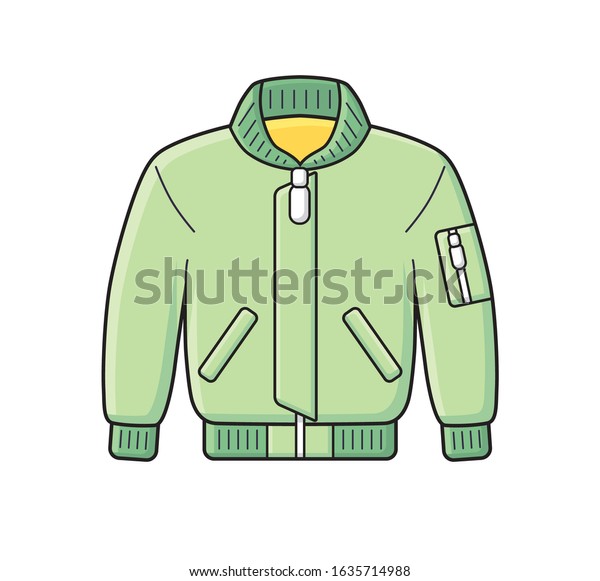 Bomber Jacket Isolated Cartoon Vector 