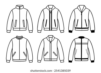 Bomber Jacket Line Art Style for Urban Wear