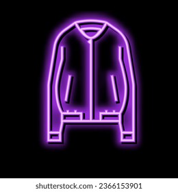 bomber jacket outerwear female neon light sign vector. bomber jacket outerwear female sign. isolated symbol illustration