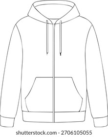 Bomber jacket outline isolated on white background