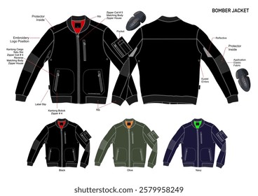 Bomber Jacket Protection Design Mockup with Combo Colour