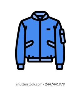 bomber jacket streetwear cloth fashion color icon vector. bomber jacket streetwear cloth fashion sign. isolated symbol illustration
