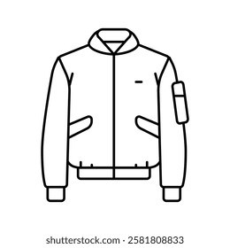 bomber jacket streetwear cloth fashion line icon vector. bomber jacket streetwear cloth fashion sign. isolated contour symbol black illustration