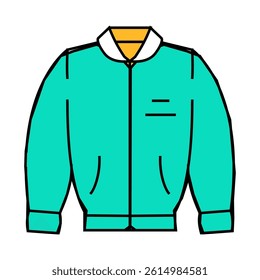 bomber jacket streetwear cloth fashion line icon vector. bomber jacket streetwear cloth fashion sign. isolated symbol illustration