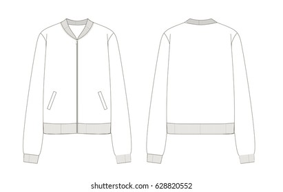 Bomber Jacket Technical Sketch