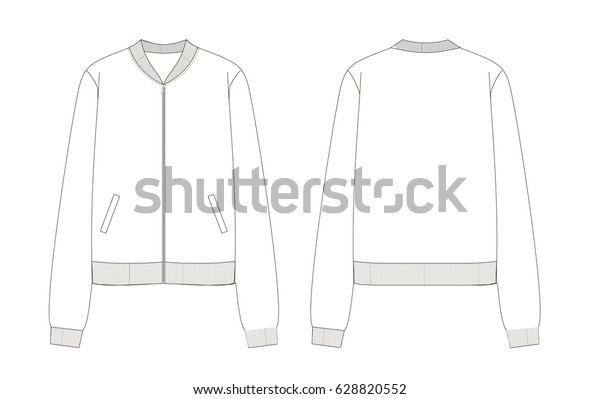 Bomber Jacket Technical Sketch Stock Vector (Royalty Free) 628820552