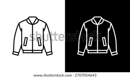 Bomber Jacket White Icon Set Design