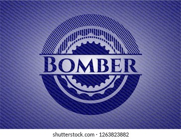 Bomber jean or denim emblem or badge background