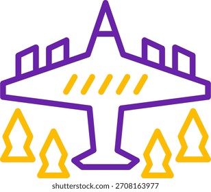 Línea de bombardero Diseño de icono de Vector de dos colores