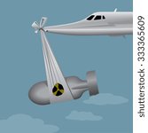 bomber with nuclear bomb in the air