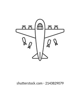 Bomber plane line vector icon