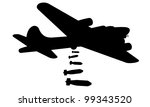 bomber plane silhouette on white
