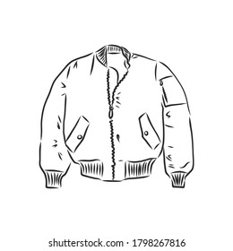 bomber sketch. bomber jacket, vector sketch illustration