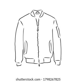 bomber sketch. bomber jacket, vector sketch illustration