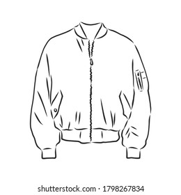 bomber sketch. bomber jacket, vector sketch illustration