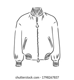 bomber sketch. bomber jacket, vector sketch illustration