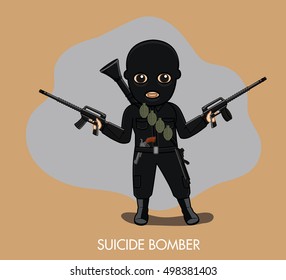 Bomber Terrorist with Guns
