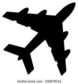 Bomber vector icon. Style is flat black symbol, rounded angles, white background.