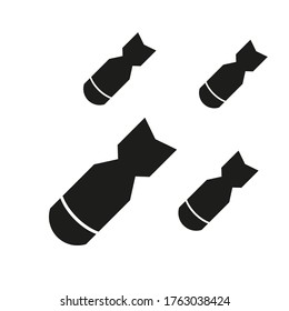 Bombing aviation bomb icon. Vector illustration on white background.