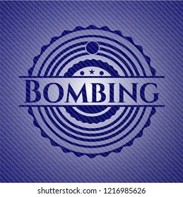 Bombing badge with denim texture