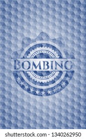 Bombing blue polygonal emblem.