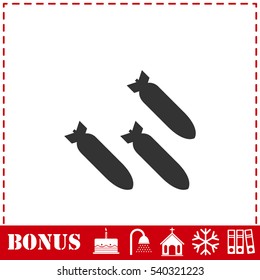Bombing icon flat. Simple vector symbol and bonus icon