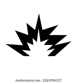Icono de la silueta de bombardeo. Shockwave. Vector.