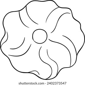 Bomboline Flower Italian Cookies Black and White Vector Line Art Illustration