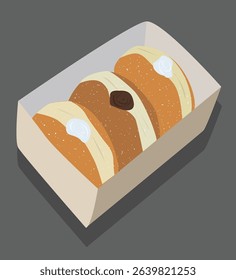 Bombolone In A Box.Filled Donut Or Bombolone 