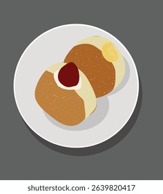 Bombolone. a Stack of Filled Donuts Or Bombolone
