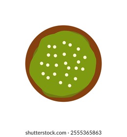 Bombolone Vector from top view with matcha topings