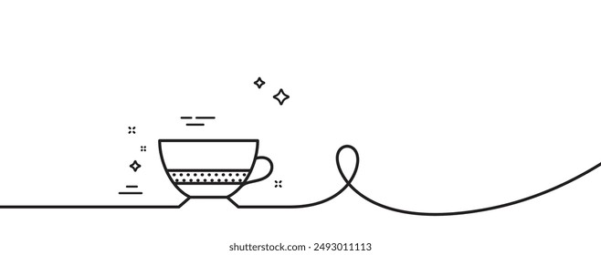 Bombon coffee icon. Continuous one line with curl. Hot drink sign. Beverage symbol. Bombon coffee single outline ribbon. Loop curve pattern. Vector