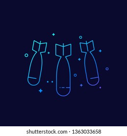 bombs, bombing linear icon