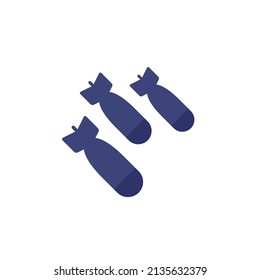 icono de las bombas o del vector de bombardeo sobre blanco