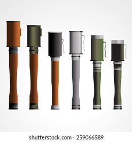 bombs collection retro hand grenade set vector