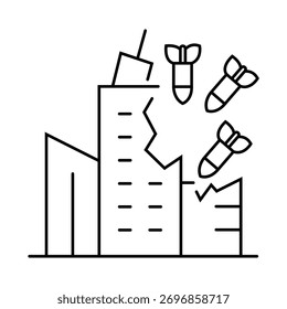 Bombs Falling on Damaged Buildings