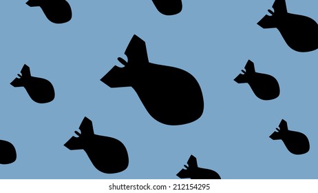 bombs on blue