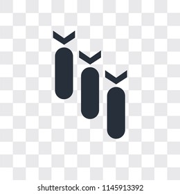 Bombs vector icon isolated on transparent background, Bombs logo concept