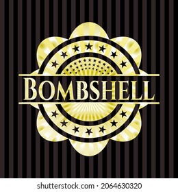 Bombshell golden emblem. Vector Illustration. Detailed. 
