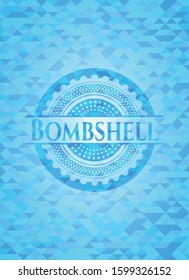 Bombshell realistic light blue mosaic emblem