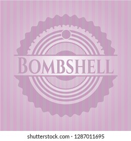 Bombshell retro style pink emblem