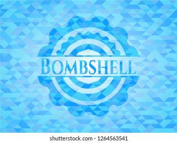 Bombshell sky blue mosaic emblem