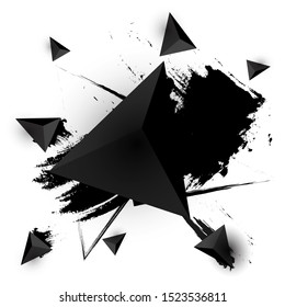Bomp of black triangle on white background