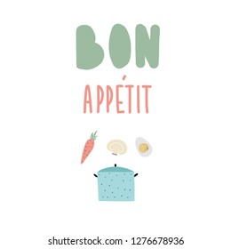 bon apetit black lettering quotes breakfast cook