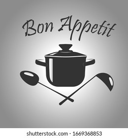 Bon Appetit Dinner Symbol Vektorillustration Hintergrund