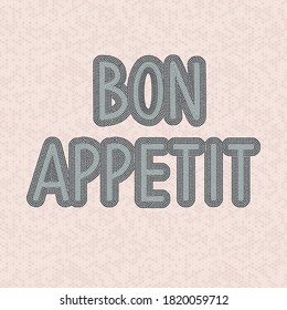 Bon appetit hand drawn lettering mosaic.